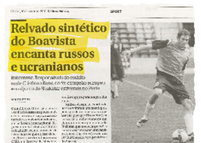 “Il sintetico del Boavista incanta Russi e Ucraini” – Diario de noticias – 30/01/2010